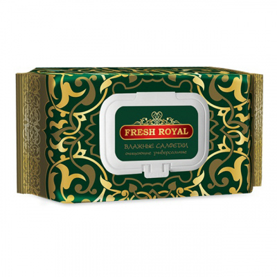 Салфетки влажные FRESH ROYAL МИКС 120 шт. с пластиковым клапаном